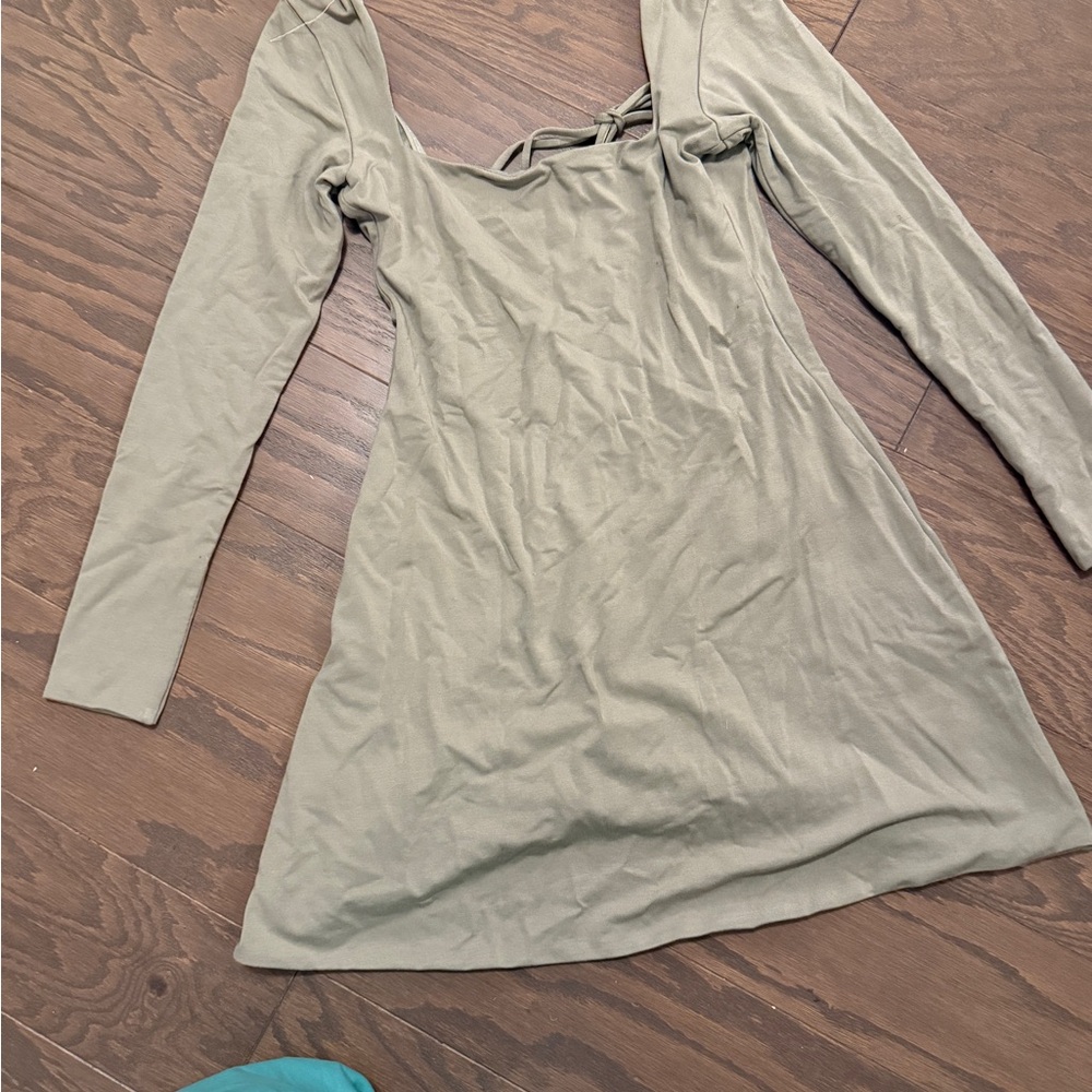 Oh Polly Sage Long Sleeve Dress
